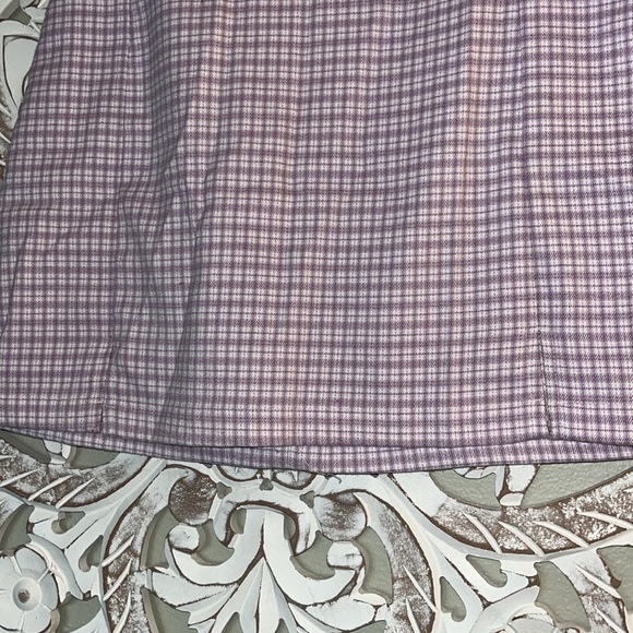 Brandy Melville Purple and White Plaid double front slit mini skirt sz XS - S - Picture 3 of 9